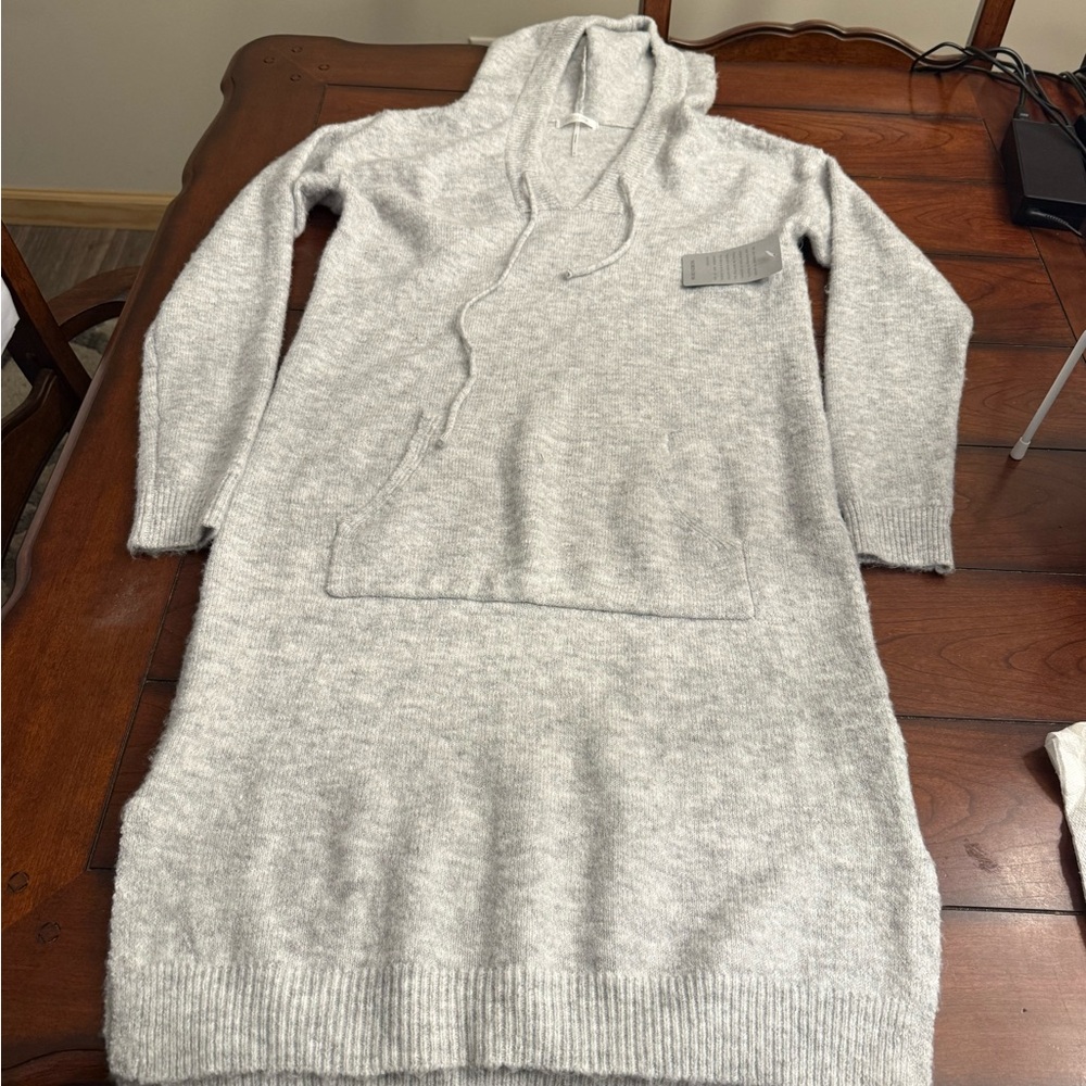 Nordstrom‎ Stitch Drop Gray Hooded Women's Sweater Dress